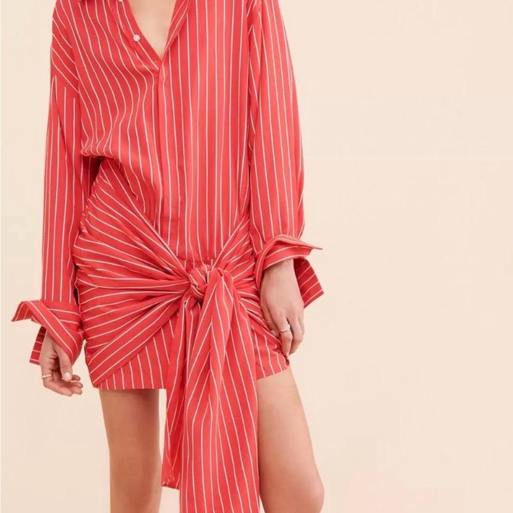 Striped Red Shirt Dress